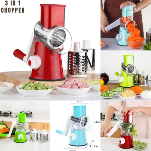 Manual Vegetable Drum Cutter Slicer Multifunctional Round Slicer Kitchen Gadget - Image 4