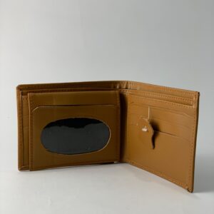 Bifold leather wallet with id window
